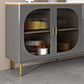 Glam Buffet Stand with Drawers Stone and Wood Buffet Sideboard Clearhalo 'buffet_sideboard' 'Buffets & Sideboards' 'furn' 'furn_buffet_sideboard' 'Furniture' 'Kitchen & Dining Furniture' 5970336