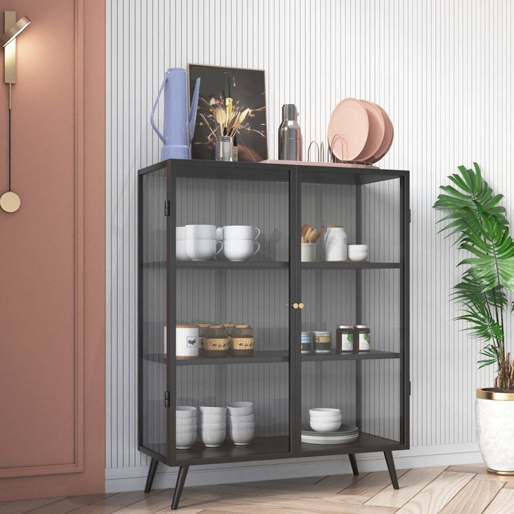Metalen dressoir met glazen deuren eigentijdse eetserver met kasten