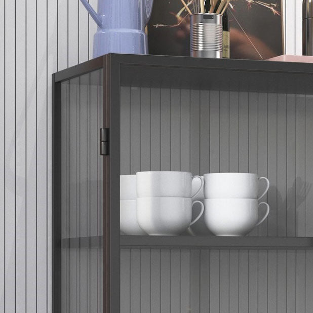 Metalen dressoir met glazen deuren eigentijdse eetserver met kasten