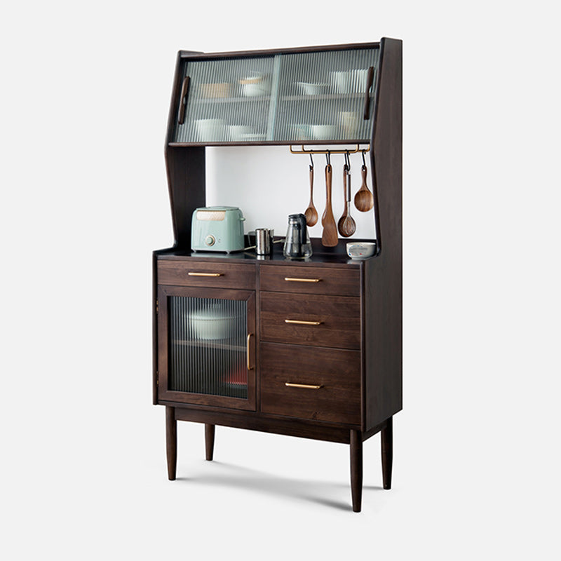 Sideboard in legno massiccio contemporaneo Tabella 4-Drawer Sideboard con porte scorrevoli
