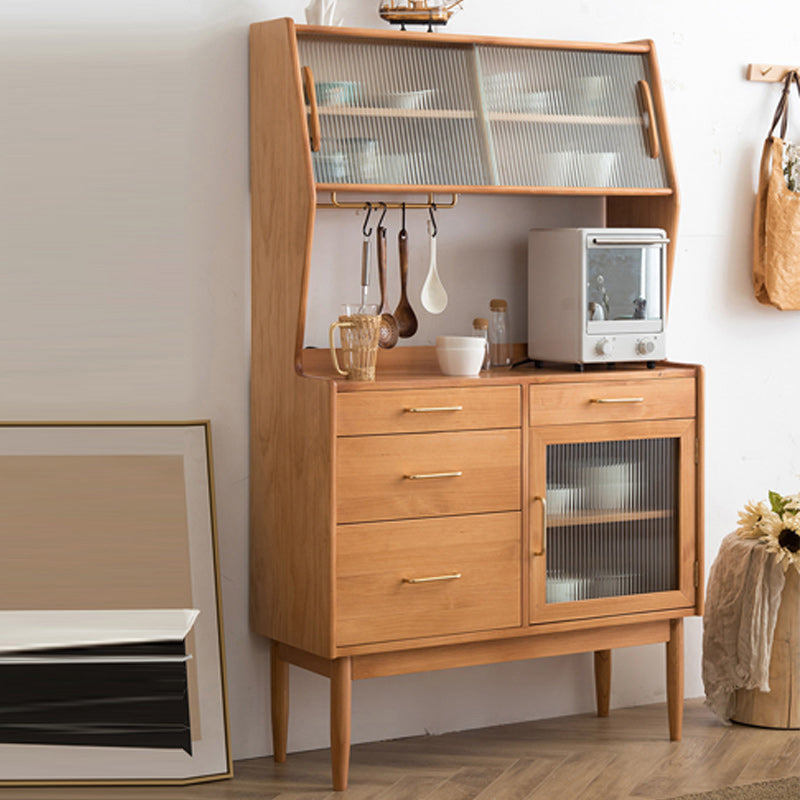 Sideboard in legno massiccio contemporaneo Tabella 4-Drawer Sideboard con porte scorrevoli