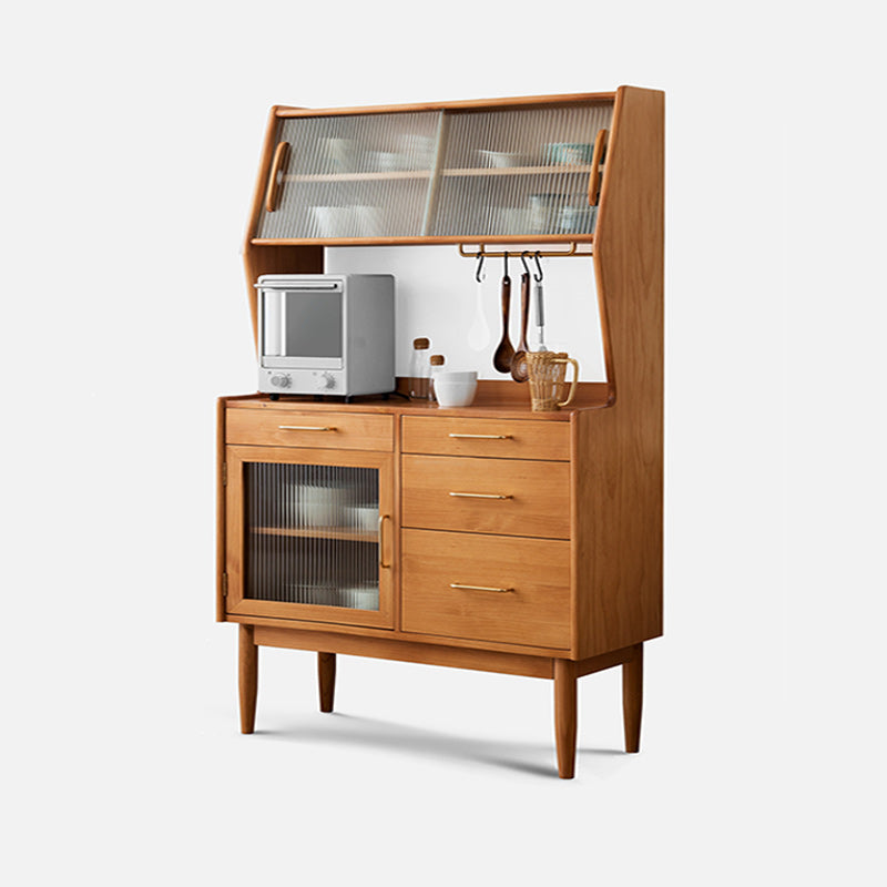 Sideboard in legno massiccio contemporaneo Tabella 4-Drawer Sideboard con porte scorrevoli