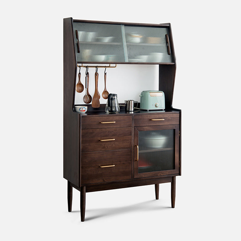 Sideboard in legno massiccio contemporaneo Tabella 4-Drawer Sideboard con porte scorrevoli