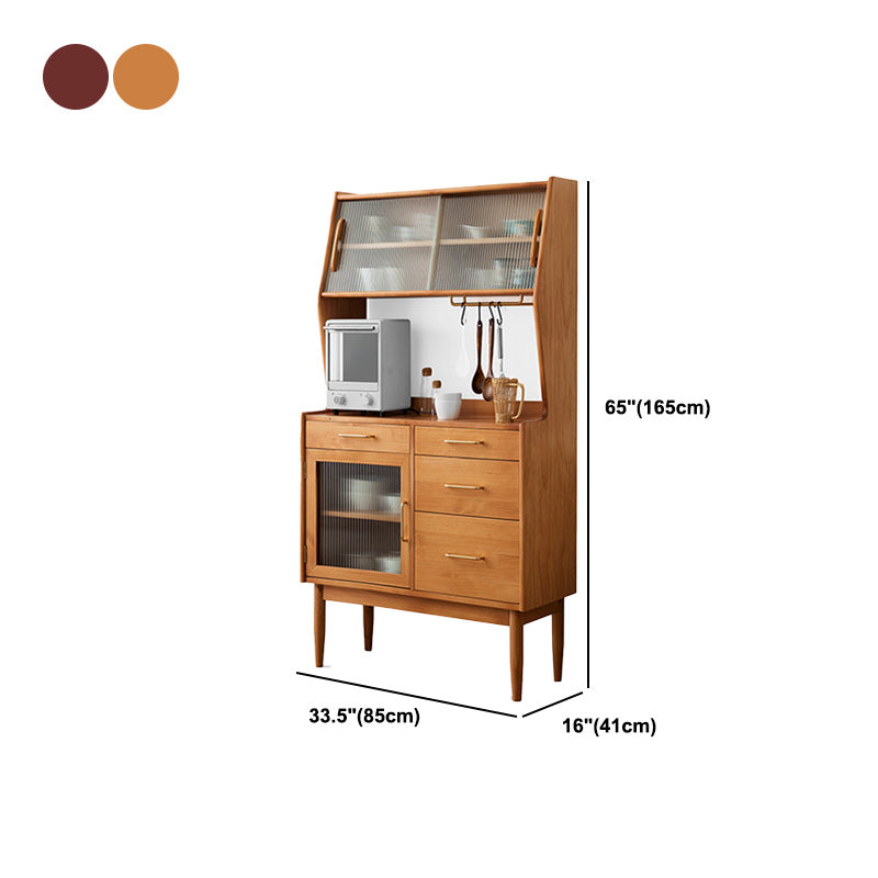 Sideboard in legno massiccio contemporaneo Tabella 4-Drawer Sideboard con porte scorrevoli