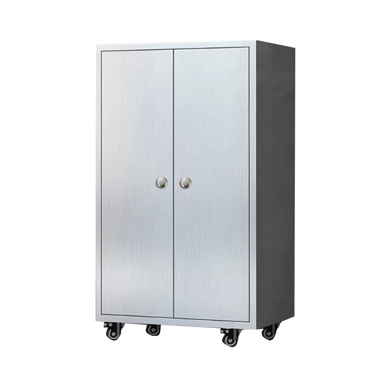 Chrome metalen dressoir met wielen moderne indoor dinerserver met kasten
