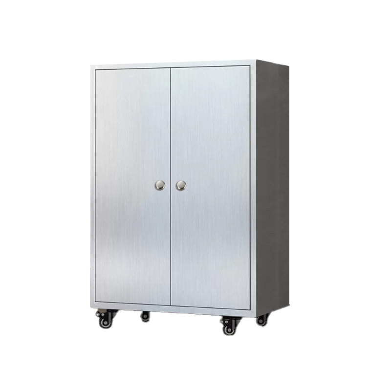 Chrome metalen dressoir met wielen moderne indoor dinerserver met kasten