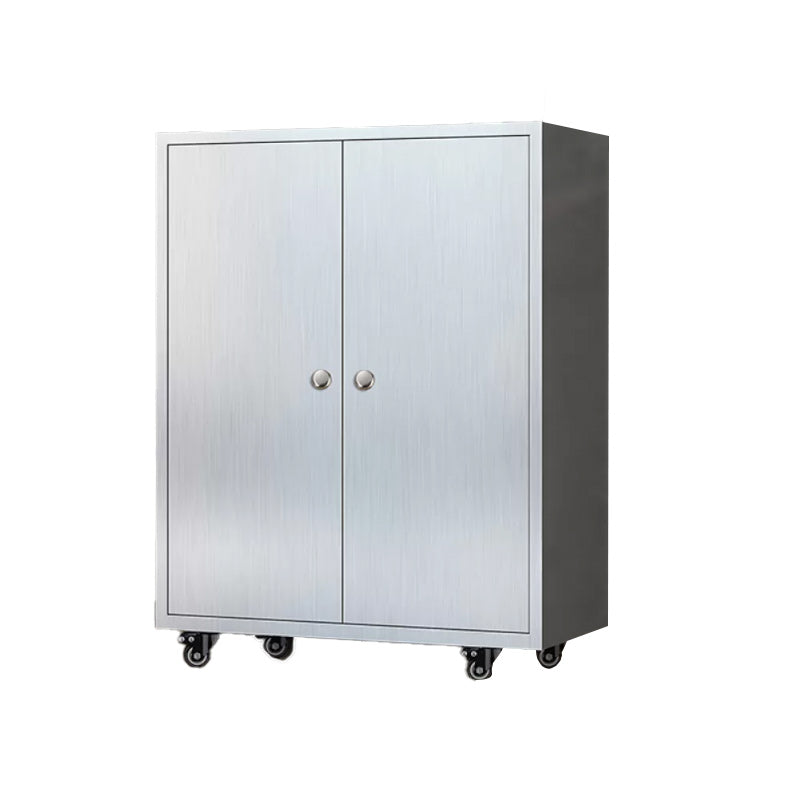 Chrome metalen dressoir met wielen moderne indoor dinerserver met kasten