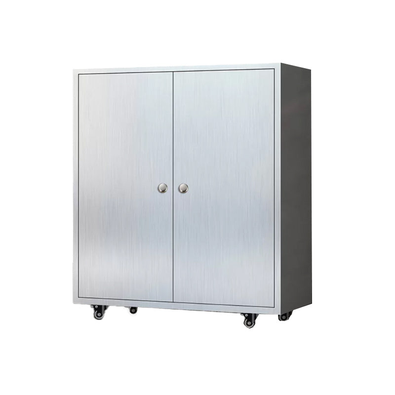 Chrome metalen dressoir met wielen moderne indoor dinerserver met kasten