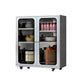 Chrome metalen dressoir met wielen moderne indoor dinerserver met kasten