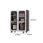 Chrome metalen dressoir met wielen moderne indoor dinerserver met kasten