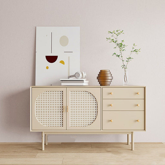 Credenza moderna in legno in legno massiccio di pino bianco con cassetti e conservazione