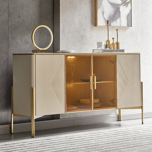 Sideboard in pietra da pranzo a buffet lucido glam con gambe