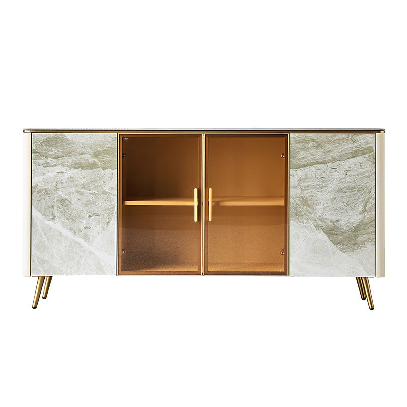 Sideboard in pietra da pranzo a buffet lucido glam con gambe