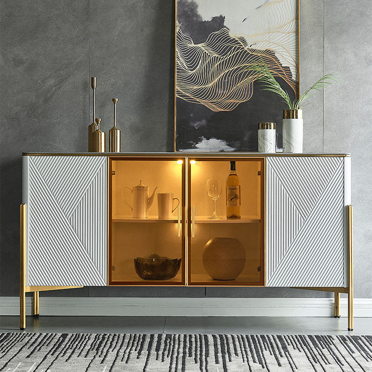 Sideboard in pietra da pranzo a buffet lucido glam con gambe