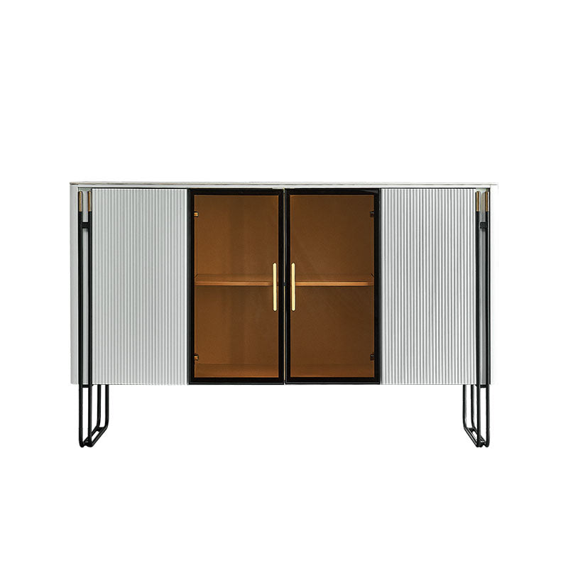 Sideboard in pietra da pranzo a buffet lucido glam con gambe