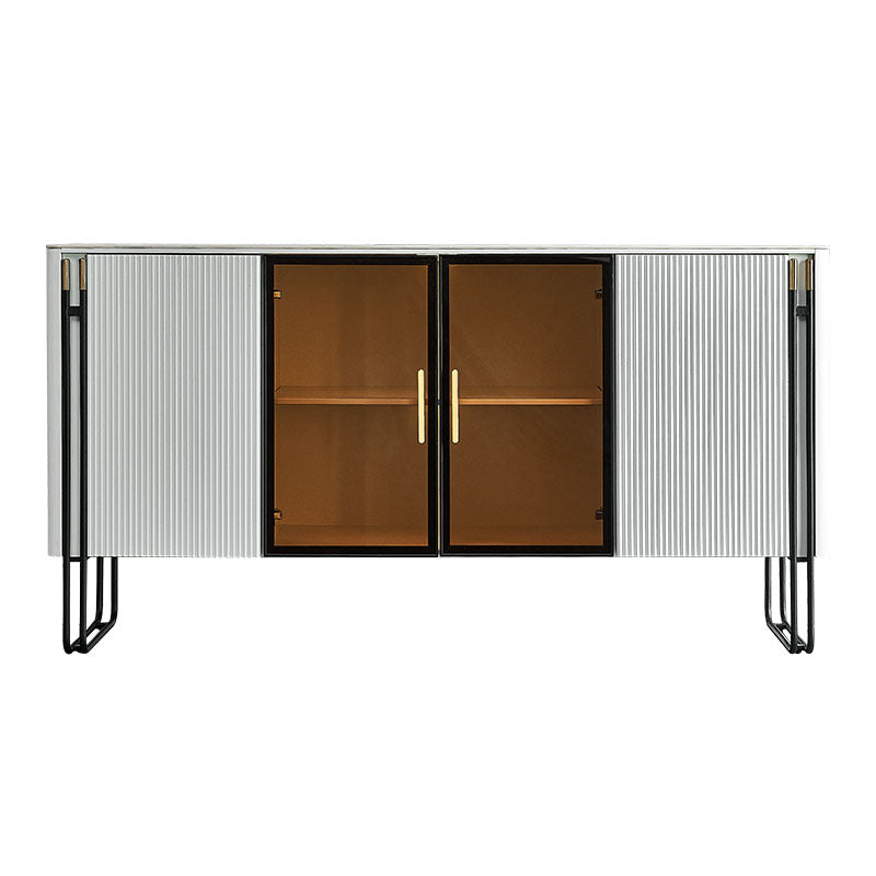 Sideboard in pietra da pranzo a buffet lucido glam con gambe