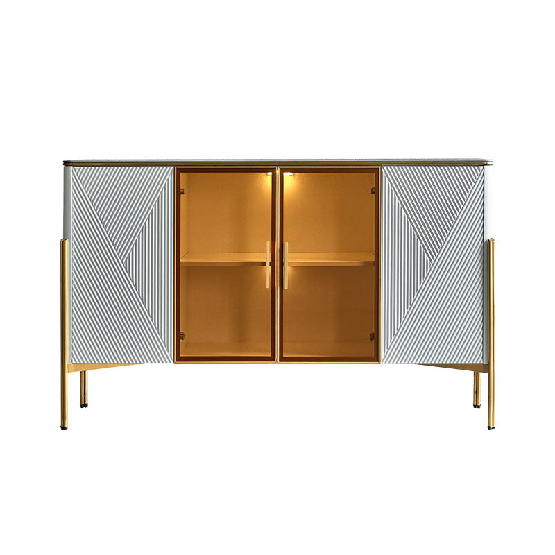 Sideboard in pietra da pranzo a buffet lucido glam con gambe