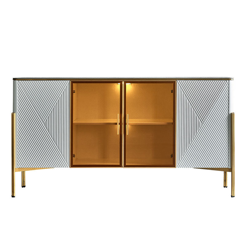 Sideboard in pietra da pranzo a buffet lucido glam con gambe