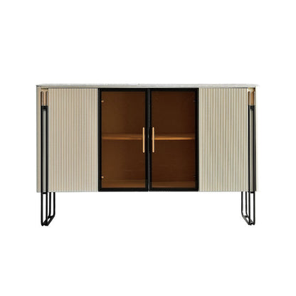 Sideboard in pietra da pranzo a buffet lucido glam con gambe