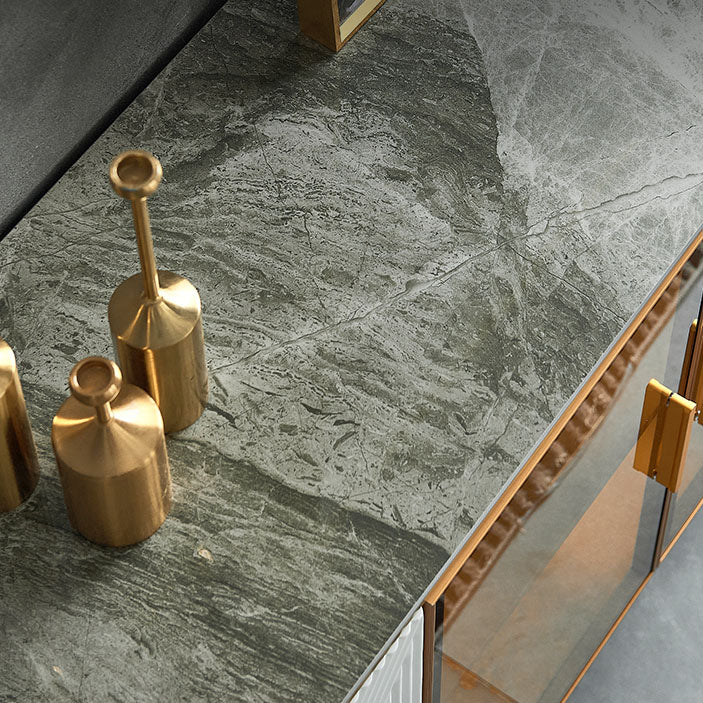 Sideboard in pietra da pranzo a buffet lucido glam con gambe