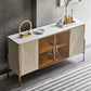 Sideboard in pietra da pranzo a buffet lucido glam con gambe