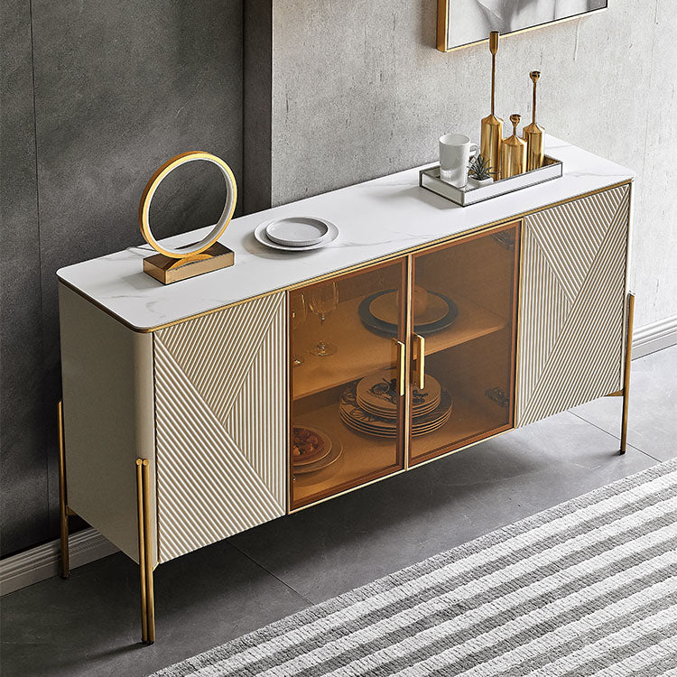 Sideboard in pietra da pranzo a buffet lucido glam con gambe