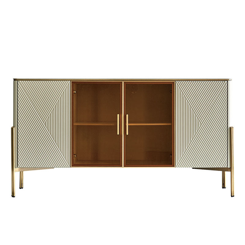 Sideboard in pietra da pranzo a buffet lucido glam con gambe