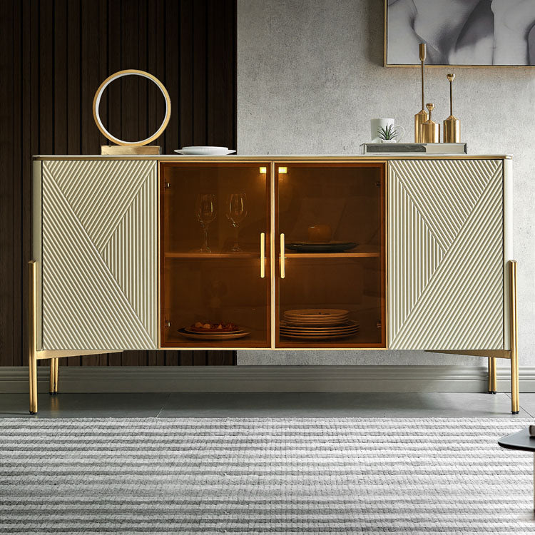 Sideboard in pietra da pranzo a buffet lucido glam con gambe