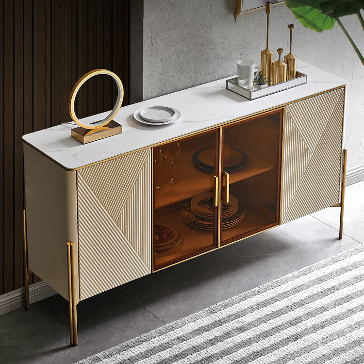 Sideboard in pietra da pranzo a buffet lucido glam con gambe