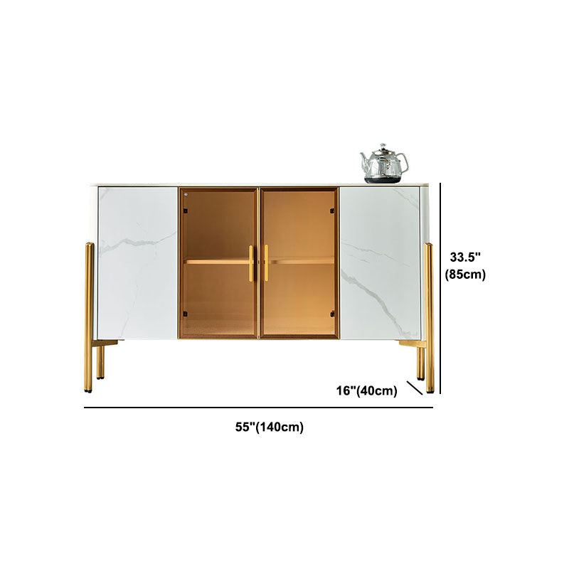 Sideboard in pietra da pranzo a buffet lucido glam con gambe