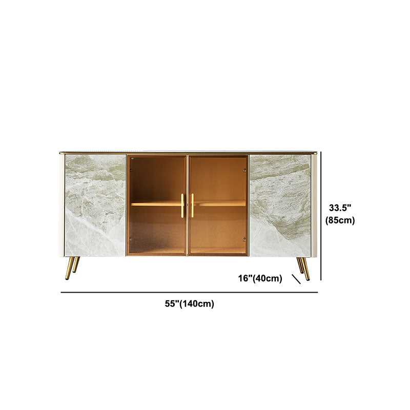 Sideboard in pietra da pranzo a buffet lucido glam con gambe