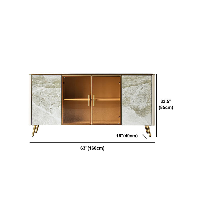 Sideboard in pietra da pranzo a buffet lucido glam con gambe