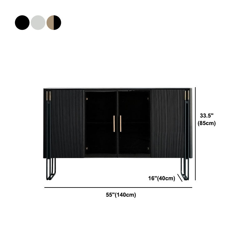 Sideboard in pietra da pranzo a buffet lucido glam con gambe