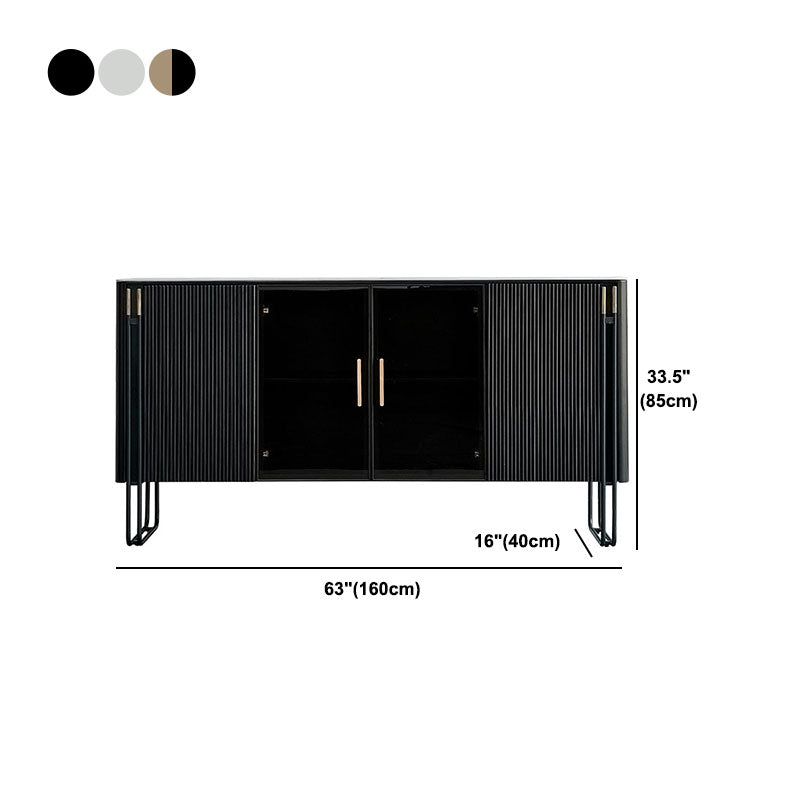 Sideboard in pietra da pranzo a buffet lucido glam con gambe