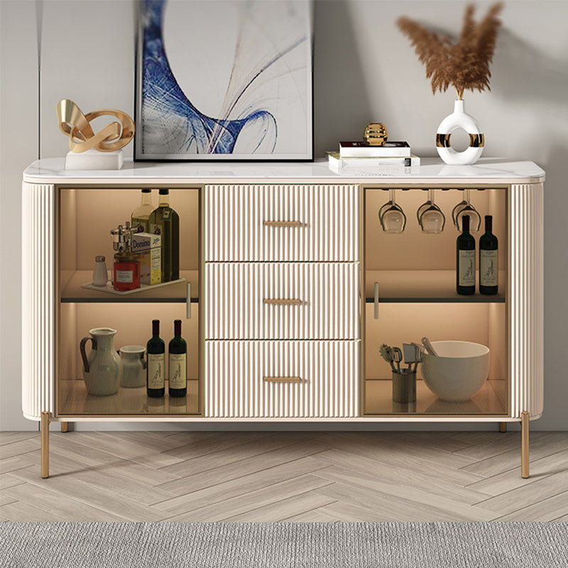 Buffet laboard in legno e pietra con 2 ripiani glam buffet tavolo