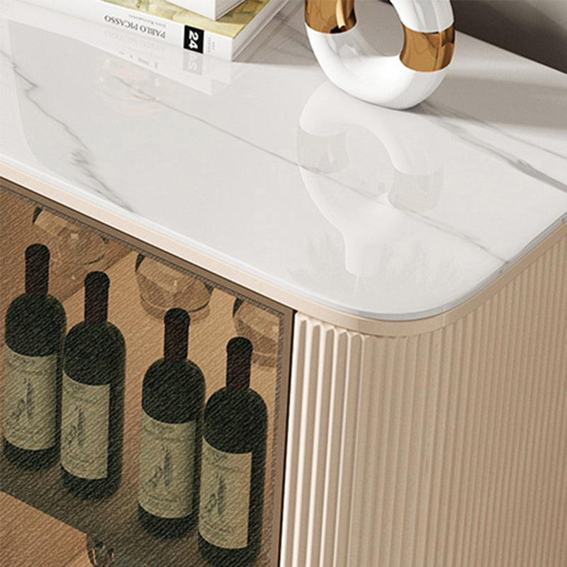 Buffet laboard in legno e pietra con 2 ripiani glam buffet tavolo