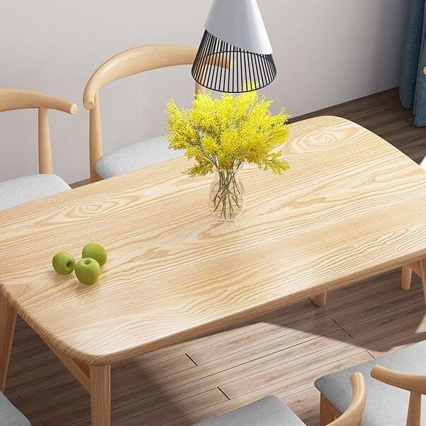 Rectangular Solid Wood Dining Table Modern Furniture with 4 Legs in Matte Finish Clearhalo 'Dining Tables & Seating' 'Dining Tables' 'dining_table' 'furn' 'furn_dining_table' 'Furniture' 'Kitchen & Dining Furniture' 5970632