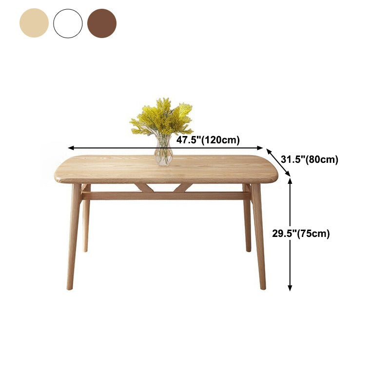 Rectangular Solid Wood Dining Table Modern Furniture with 4 Legs in Matte Finish Clearhalo 'Dining Tables & Seating' 'Dining Tables' 'dining_table' 'furn' 'furn_dining_table' 'Furniture' 'Kitchen & Dining Furniture' 5970641