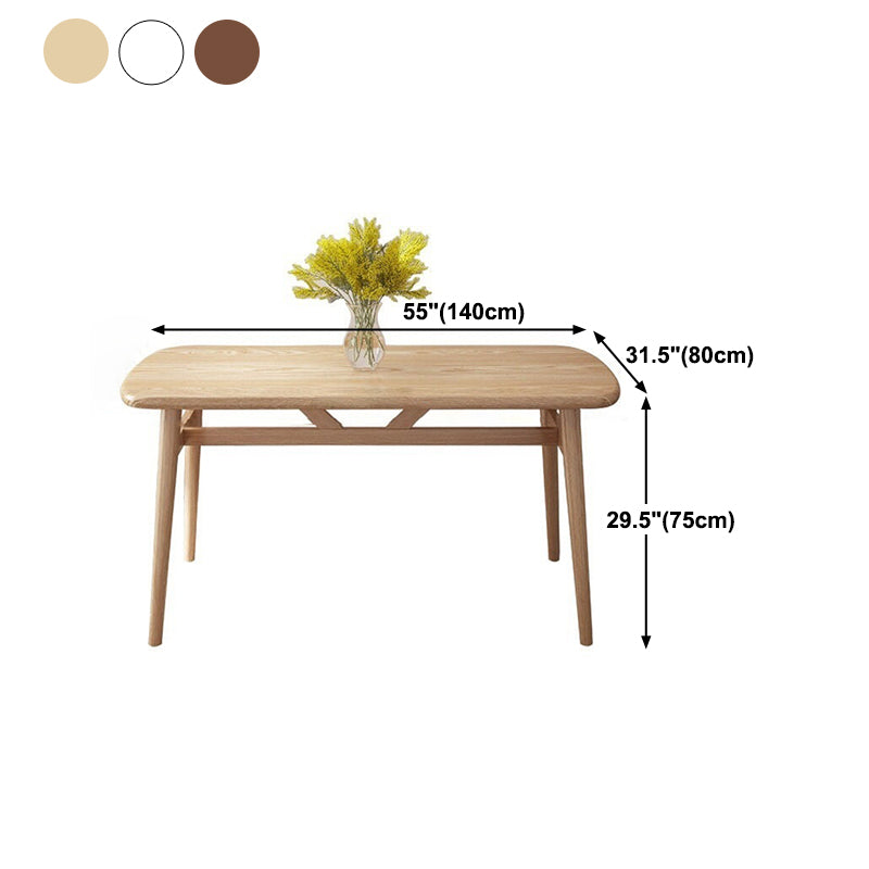 Rectangular Solid Wood Dining Table Modern Furniture with 4 Legs in Matte Finish Clearhalo 'Dining Tables & Seating' 'Dining Tables' 'dining_table' 'furn' 'furn_dining_table' 'Furniture' 'Kitchen & Dining Furniture' 5970642