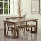 Rectangular Solid Wood Brown Table Modern Furniture with Double Pedestal