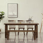 Rectangular Solid Wood Brown Table Modern Furniture with Double Pedestal