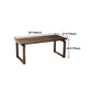Rectangular Solid Wood Brown Table Modern Furniture with Double Pedestal