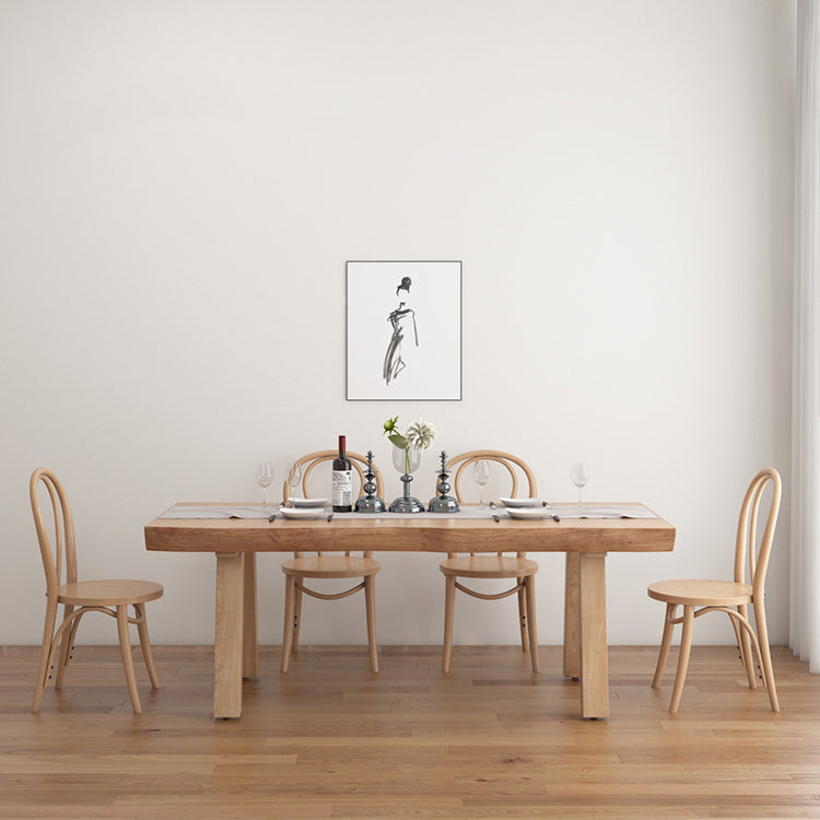Pine Wood Dining Table Traditional Luxury Dining Table with 4 Legs