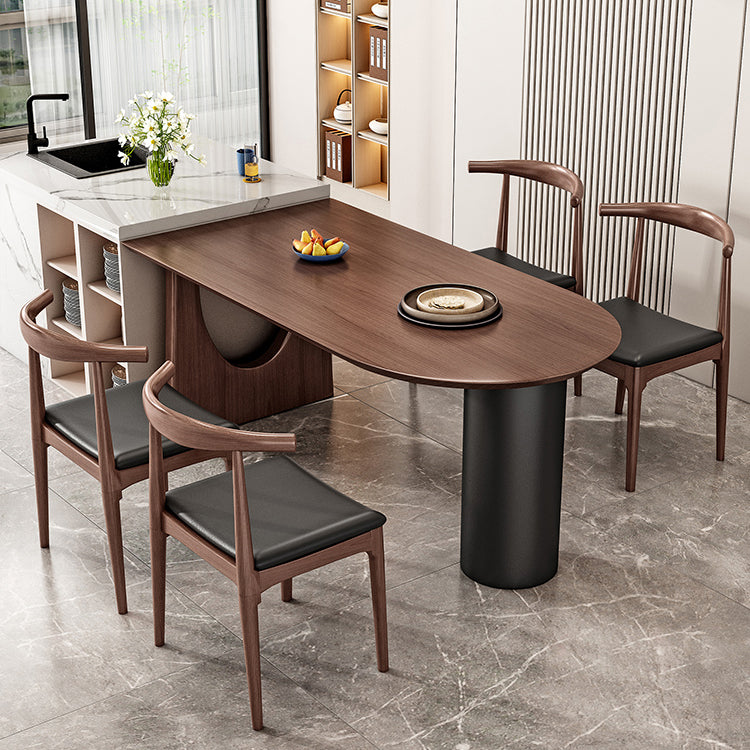 Pine Solid Wood Dining Table Free Form Dining Table for Dining Room Walnut Without Chairs Clearhalo 'Dining Tables & Seating' 'Dining Tables' 'dining_table' 'furn' 'furn_dining_table' 'Furniture' 'Kitchen & Dining Furniture' 5970767