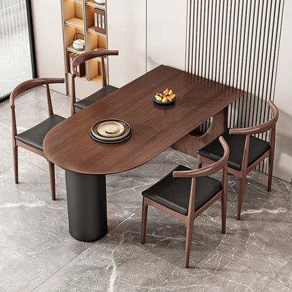 Pine Solid Wood Dining Table Free Form Dining Table for Dining Room Walnut 47.2"L x 23.6"W x 29.5"H Without Chairs Clearhalo 'Dining Tables & Seating' 'Dining Tables' 'dining_table' 'furn' 'furn_dining_table' 'Furniture' 'Kitchen & Dining Furniture' 5970770