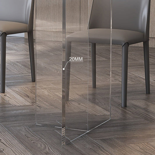 Rectangular Stone Dining Table Modern White-black Furniture with Acrylic Double Pedestal Clearhalo 'Dining Tables & Seating' 'Dining Tables' 'dining_table' 'furn' 'furn_dining_table' 'Furniture' 'Kitchen & Dining Furniture' 5970865