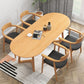 Modern Oval Dining Table Pine Solid Wood Dining Table for Kitchen 63"L x 27.6"W x 29.5"H Without Chairs Clearhalo 'Dining Tables & Seating' 'Dining Tables' 'dining_table' 'furn' 'furn_dining_table' 'Furniture' 'Kitchen & Dining Furniture' 5970879