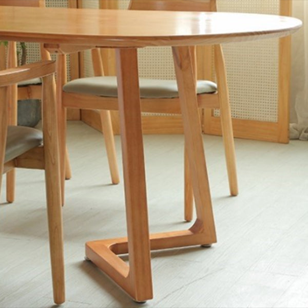 Modern Oval Dining Table Pine Solid Wood Dining Table for Kitchen Clearhalo 'Dining Tables & Seating' 'Dining Tables' 'dining_table' 'furn' 'furn_dining_table' 'Furniture' 'Kitchen & Dining Furniture' 5970887