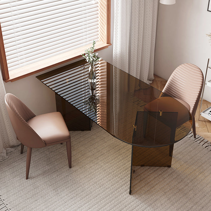 Table à manger en verre trempé