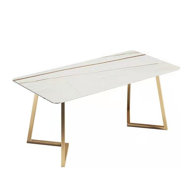 Tavolo da pranzo superiore in pietra tavolo rettangolo industriale con base a slitta